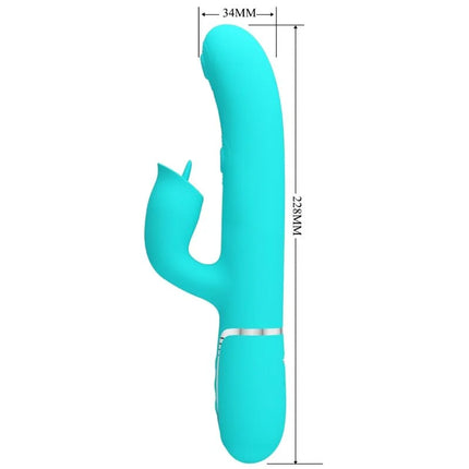 PRETTY LOVE - KANINCHENVIBRATOR MIT LECKENDEM AQUAGRÜN - Rabbit-Vibratoren