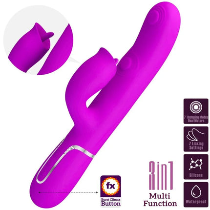 PRETTY LOVE - KANINCHENVIBRATOR MIT LECKENDEM FUCHSIA - Rabbit-Vibratoren