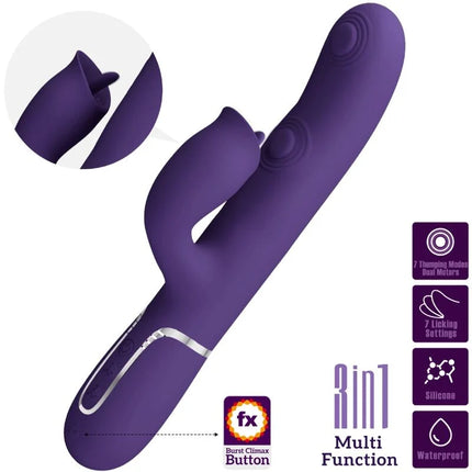 PRETTY LOVE - KANINCHENVIBRATOR MIT LILA LECKEN - Rabbit-Vibratoren