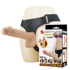 Pretty love kaspar harness mit flexiblem dildo 21 cm aus weichem material in beige mit schwarzen verstellbaren riemen