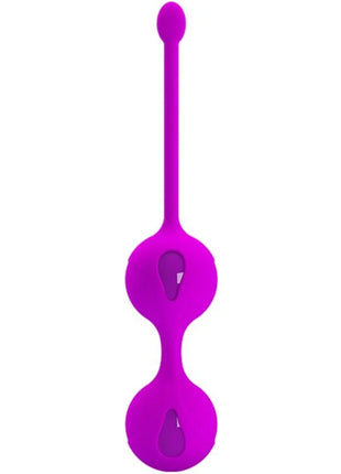 Vibrante lila silikon dual-gel kugeln mit schlankem, langgestrecktem design für kegelsübungen von pretty love