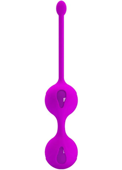 Vibrante lila silikon dual-gel kugeln mit schlankem, langgestrecktem design für kegelsübungen von pretty love