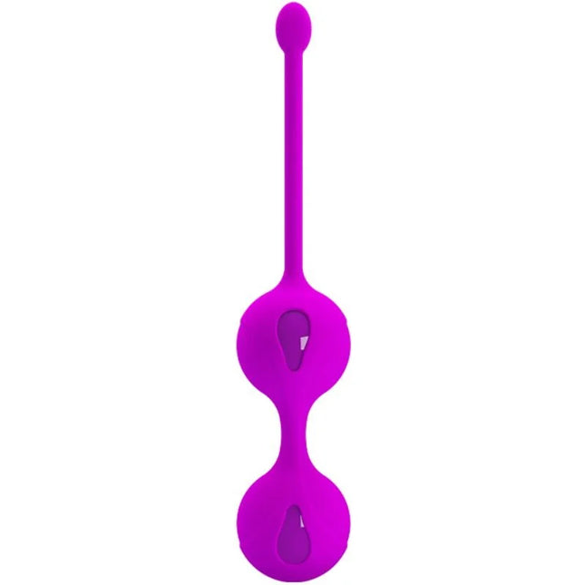 Vibrante lila silikon dual-gel kugeln mit schlankem, langgestrecktem design für kegelsübungen von pretty love