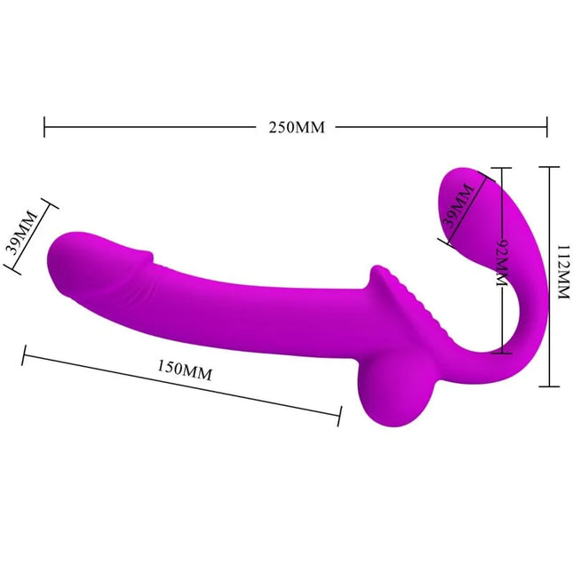 Vibranter lila silikon strap-on-stimulator kelpie doppelter mit ergonomischem design und strukturierter griffigkeit