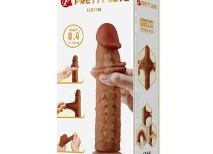 Brauner realistischer silikon dildo 21 cm von Pretty Love Keon mit realistischem design und textur