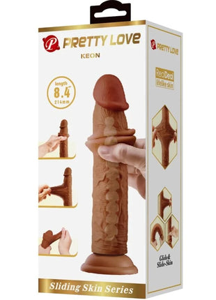 Brauner realistischer silikon dildo 21 cm von Pretty Love Keon mit realistischem design und textur