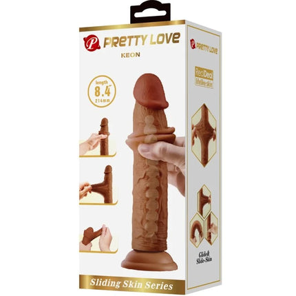 Brauner realistischer silikon dildo 21 cm von Pretty Love Keon mit realistischem design und textur