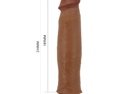 Tanfarbener realistischer silikon dildo keon von pretty love mit abgerundetem kopf und erweitertem sockel 21 cm
