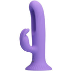 Pretty love killmoulis rabbit vibrator lila aus silikon mit gebogenem körper und geriffeltem griff