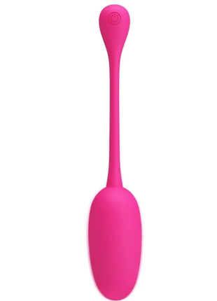 Vibrations-ei knucker pink von pretty love aus silikon mit schlankem griff und power-knopf oben in vibrantem rosa