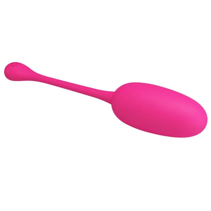 Ein vibrierendes ei in pink aus silikon mit glatter oberfläche und schlankem griff von pretty love knucker