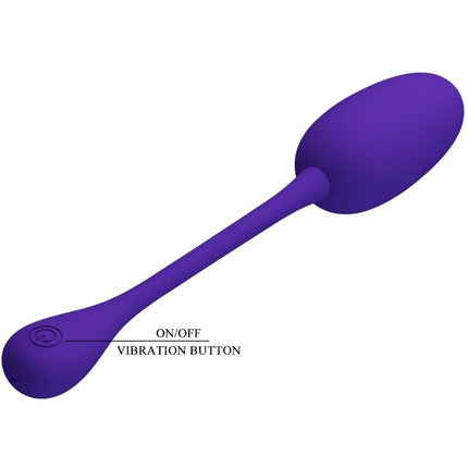 Lila silikon vibrator in ei form mit langem griff und an aus knopf von pretty love knucker wiederaufladbar