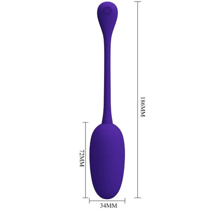 Lila silikon ei-vibrator knucker von pretty love mit schlankem griff und einschaltknopf oben
