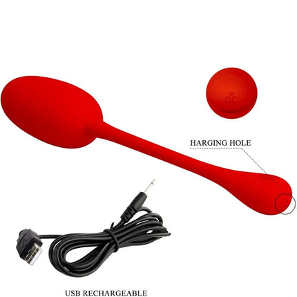 PRETTY LOVE - KNUCKER RED WIEDERAUFLADBARES VIBRATIONS-EI - Vibrierendes Ei