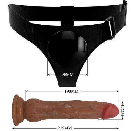 PRETTY LOVE - KYTON UNIVERSAL HARNESS SLIP MIT SQUIRTING DILDO - 19 CM