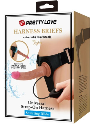 PRETTY LOVE - KYTON UNIVERSAL HARNESS SLIP MIT SQUIRTING DILDO - 19 CM