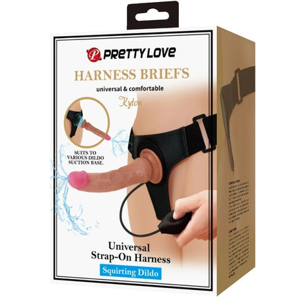 PRETTY LOVE - KYTON UNIVERSAL HARNESS SLIP MIT SQUIRTING DILDO - 19 CM