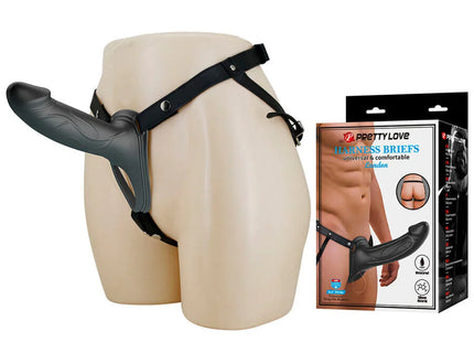 PRETTY LOVE - LANDON BLACK VIBRATING STRAP-ON