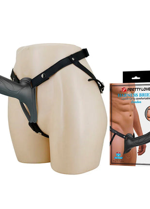 PRETTY LOVE - LANDON BLACK VIBRATING STRAP-ON