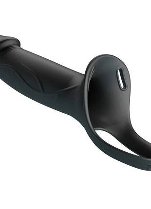 PRETTY LOVE - LANDON BLACK VIBRATING STRAP-ON
