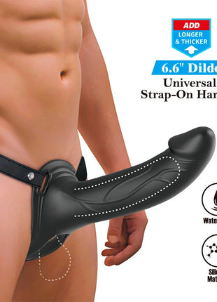 PRETTY LOVE - LANDON BLACK VIBRATING STRAP-ON