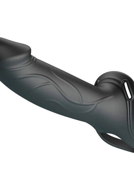 PRETTY LOVE - LANDON BLACK VIBRATING STRAP-ON