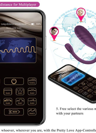 PRETTY LOVE - LEVIATHAN APP-GESTEUERTER VIBRATOR - LILA - HI-TECH Vibrator
