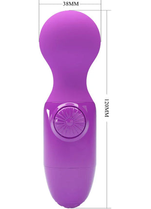 Lila mini persönlicher massager von pretty love aus lila silikon mit abgerundetem kopf und strukturierter steuerungstaste