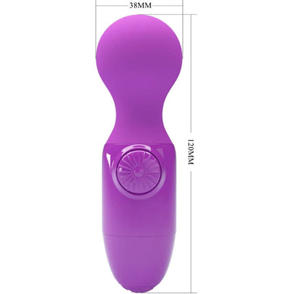 Lila mini persönlicher massager von pretty love aus lila silikon mit abgerundetem kopf und strukturierter steuerungstaste