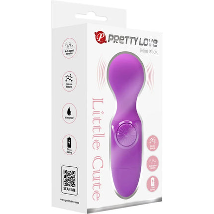 Lila mini persönlicher massager von prettylove aus silikon für diskrete entspannung und massage