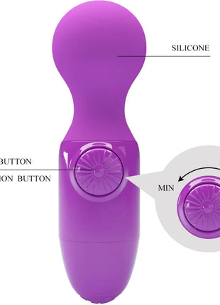 Pretty love lila mini persönlicher massager lila silikon vibrator mit abgerundetem kopf und zwei steuerungstasten