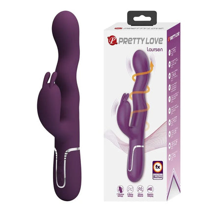 Lila silikon rabbit-vibrator pretty love laursen mit silbernen akzenten usb aufladbar und 7 vibrationen