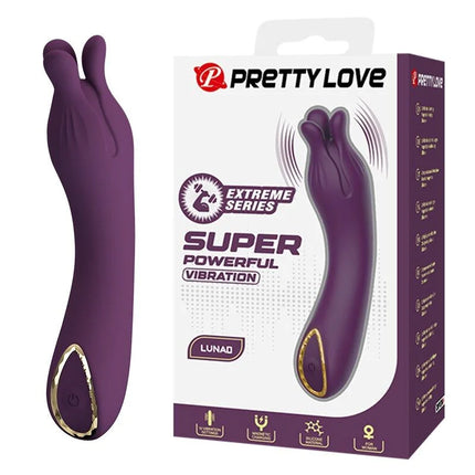Lila pretty love lunao wiederaufladbarer vibrator aus silikon mit goldakzent und 10 funktionen aus der extreme serie