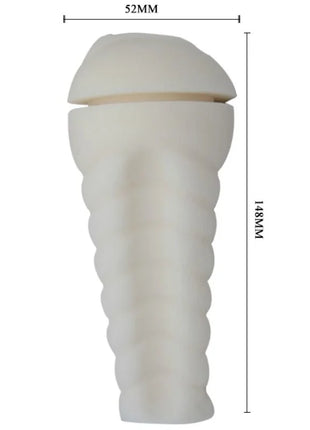 Weißer, gerippter silikon cockring mit gewölbter oberseite aus dem pretty love männlicher masturbator vagina design
