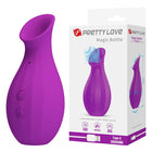 Lila silikon magic bottle von pretty love mit usb typ-c wiederaufladbarem klitorisstimulator und zwei tasten