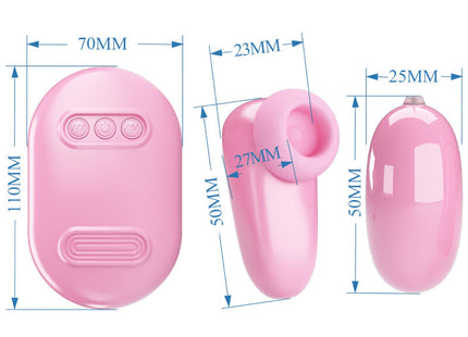 Pink silikon fernbedienung und zwei passende vibratoren mit rundem und ovalem kopf von pretty love magic box