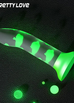 PRETTY LOVE - MAGISCHER NACHT-DILDO OHNE VIBRATION LEUCHTENDES GRÜN - Dildo mit Saugnapf
