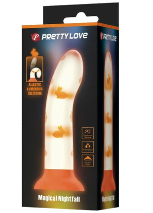 PRETTY LOVE - MAGISCHER NACHT-DILDO OHNE VIBRATION LEUCHTENDES ORANGE - Dildo mit Saugnapf