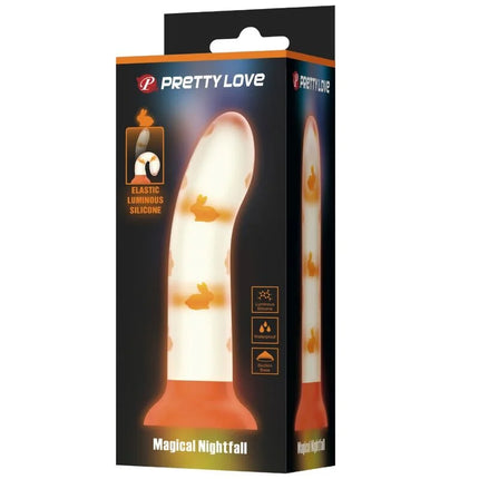 PRETTY LOVE - MAGISCHER NACHT-DILDO OHNE VIBRATION LEUCHTENDES ORANGE - Dildo mit Saugnapf