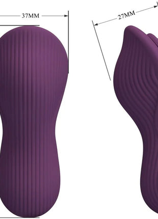 Lila silikon klitoris massager mit gerippter struktur und ergonomischer form von pretty love