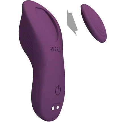 Lila silikon klitorisstimulator mit abnehmbarem rundkopf und 10 vibrationseinstellungen von pretty love
