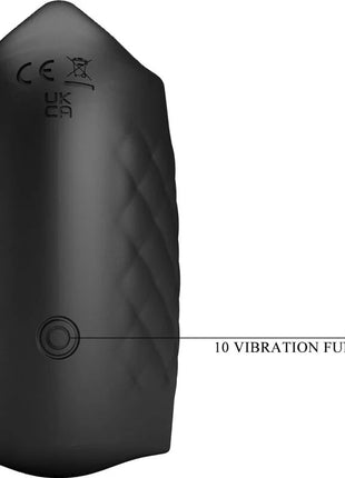 Schwarzer silikonvibrator mit diamantstruktur und ein aus schalter von pretty love manuellem masturbator