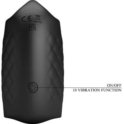 Schwarzer silikonvibrator mit diamantstruktur und ein aus schalter von pretty love manuellem masturbator