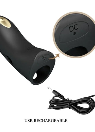 PRETTY LOVE - MARICO SCHWARZE ELEKTROSTIMULATOR-FINGERHÜLLE - Penishülle