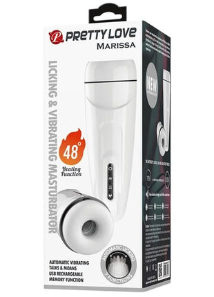 Weißes pretty love marissa männlicher masturbator mit vibration wärme stimme saugung und automatischer leckfunktion