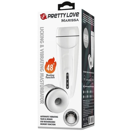 Weißes pretty love marissa männlicher masturbator mit vibration wärme stimme saugung und automatischer leckfunktion