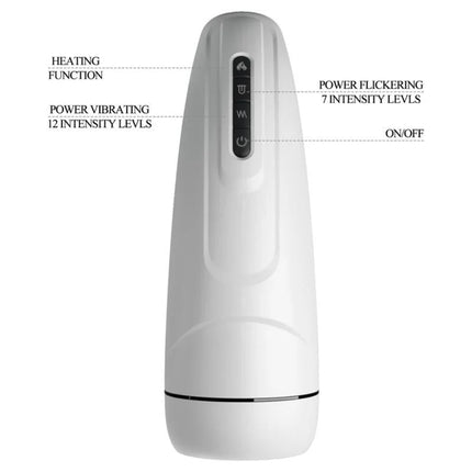Weißer plastik-massager marissa von pretty love mit schlankem design und vertikaler steuerung für vibration wärme und saugung