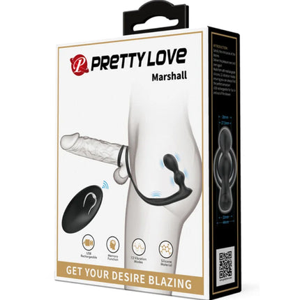 PRETTY LOVE - MARSHALL PENISRING MIT VIBRATORISCHEM ANALPLUG MIT FERNBEDIENUNG - Penisring mit Vibration