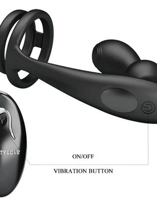 PRETTY LOVE - MARSHALL PENISRING MIT VIBRATORISCHEM ANALPLUG MIT FERNBEDIENUNG - Penisring mit Vibration