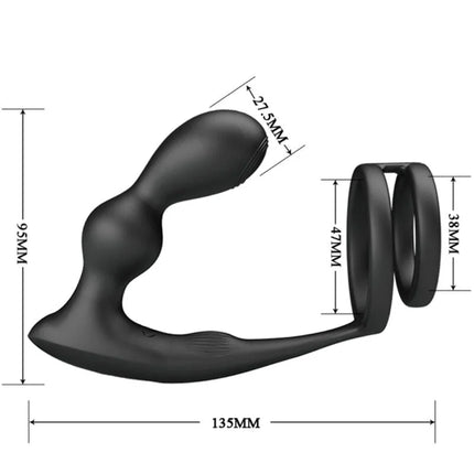 PRETTY LOVE - MARSHALL PENISRING MIT VIBRATORISCHEM ANALPLUG MIT FERNBEDIENUNG - Penisring mit Vibration